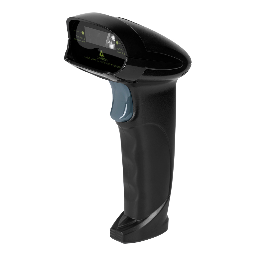 Vorago Lector de Código de Barras BCS-201 1D Botón de Alta Elasticidad IP52 USB Negro
