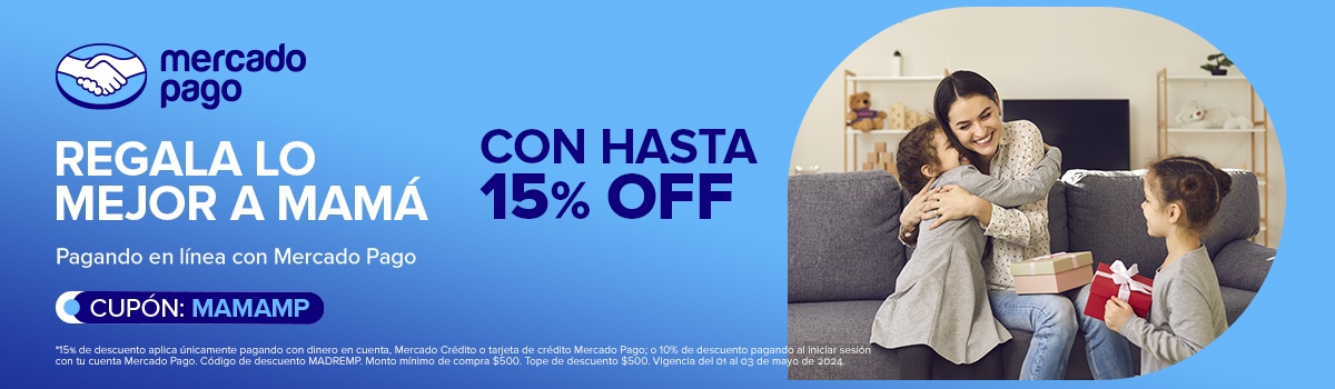 Obtén hasta 15% de descuento pagando con Mercado Pago