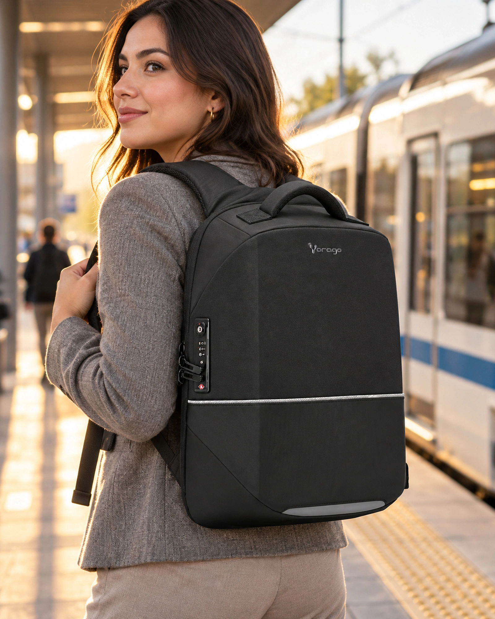Mochila Vorago BP-401 antirrobo candado tsa puerto USB 15.6 en uso